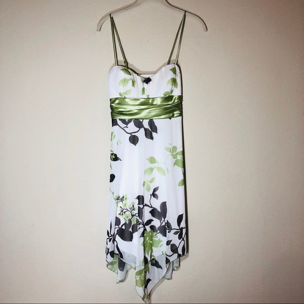 green asymmetrical dress